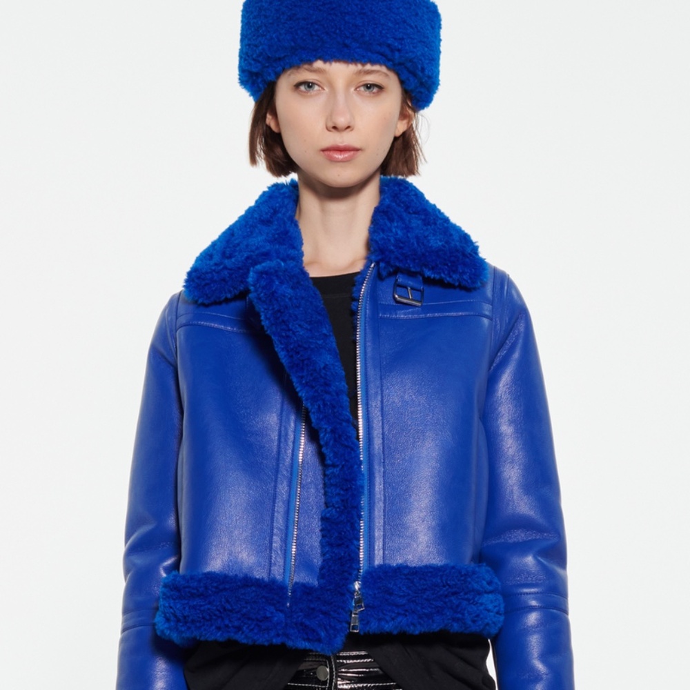 STAND STUDIO Lorelle Jacket Electric Blue US Size 6 NWT $695